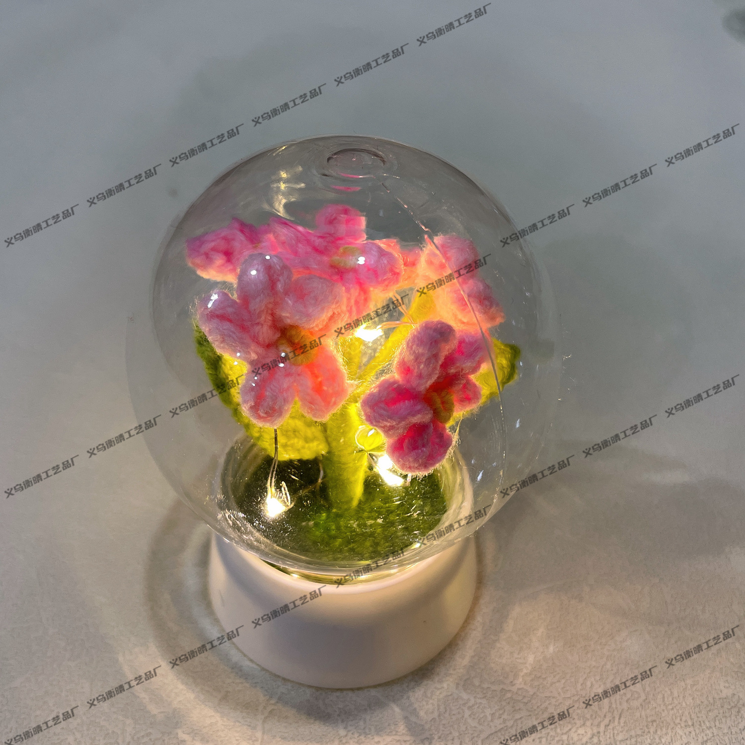 [야간 조명] 그라데이션 핑크 물망초 수정구슬