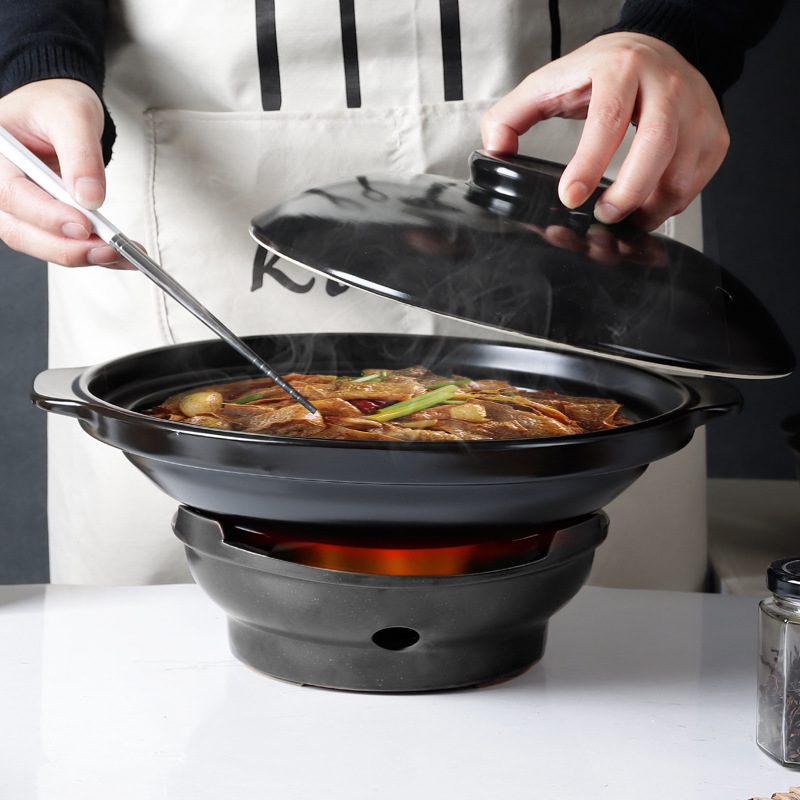 Baiyu Dry Pot Ceramic Alcohol Stove Dry Pot Cuisine Small Firepot Hot Pot Insulated Heating Glass Noodle Pot Rice Cooker