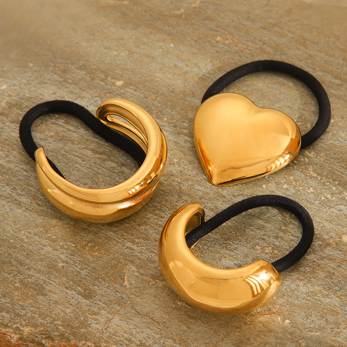 16g Weight Hair Tie Hair Accessories Type 1 Piece Quantity Holiday, Daily, Selfie Occasion Metal Material Heart Shape Pattern 2025 Spring and Summer, 2025 Autumn and Winter, All Seasons Season Women's Gender Plating Design Casual, Elegant, Lady Style Casual Elegant Lady Women's Heart Shape Metal Plating Hair Tie 无