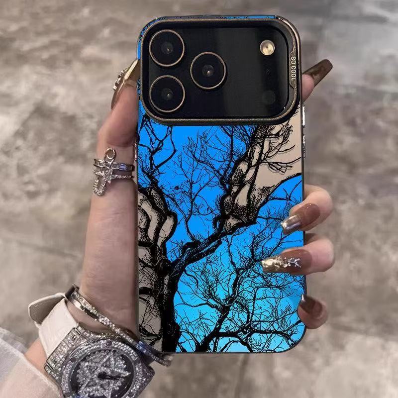 Nuevo árbol antiguo azul para iPhone 16 funda para teléfono móvil Apple 15promax/14 personalidad 13pro12 Europa y América