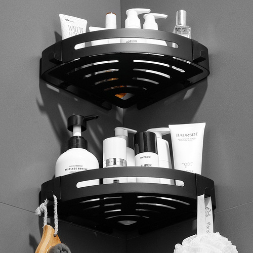 304 stainless steel bathroom tripod storage rack no punching bathroom corner rack wall hanging black storage rack