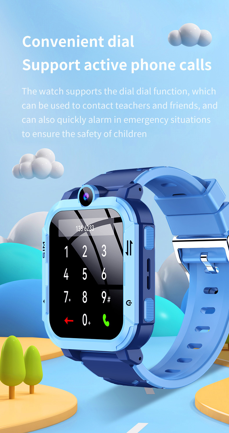 Cross-border foreign language Y76 children's phone smartwatch, 4G video call, photo, waterproof, foreign language and multiple languages undefined