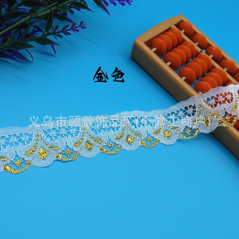 Inventario de 3 cm de estilo nacional de encaje sin bala ropa infantil encaje DIY muñeca accesorios de vestido de boda