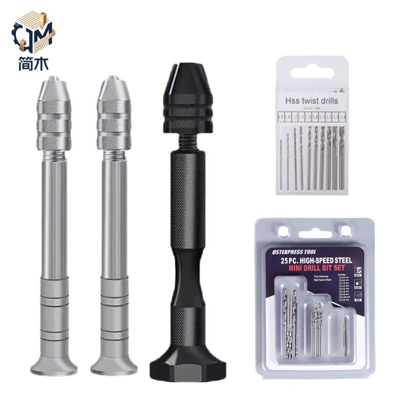 Mini Hand Drill Set with Twist Drill Bits for Enlarging Holes, Small Crafts, Full-Grind High-Speed Steel Twist Drill Bits, Micro Drill Bit Set