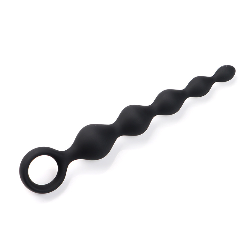Gradual Expansion Silicone Anal Beads Prostate Massager Plug, Five-Bead Black Design — detail image 6