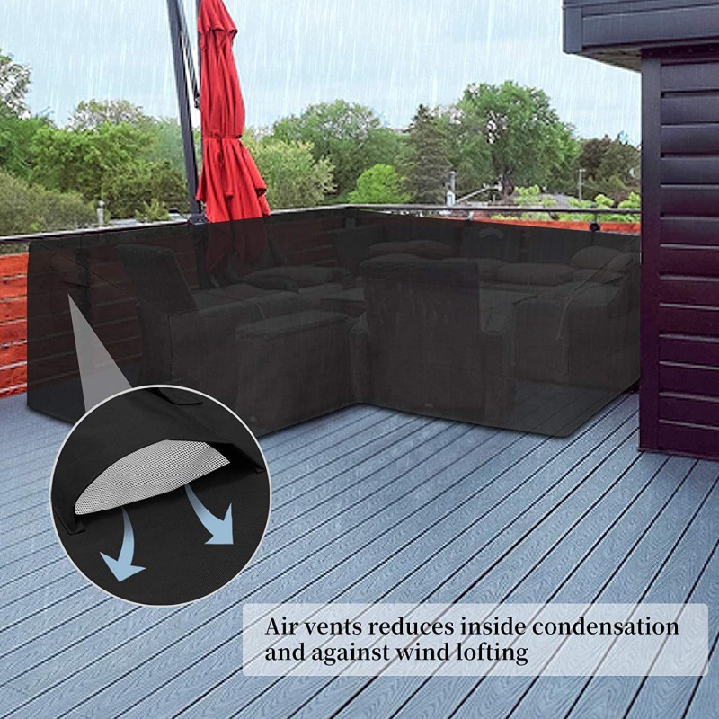 亚马逊简易户外v形切片沙发罩防水防晒重型花园家具沙发罩