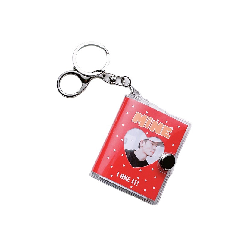 1 pulgada 2 pulgadas MINI álbum de fotos llavero Big Head Photo Star libro de almacenamiento de fotos MINI álbum de fotos