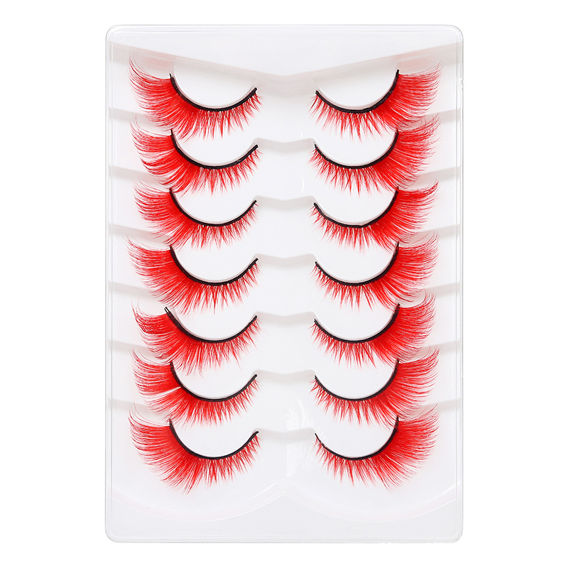 Fábrica de pestañas postizas DINGSEN, suministro estable transfronterizo de pestañas de colores y pestañas estilo ojo de gato