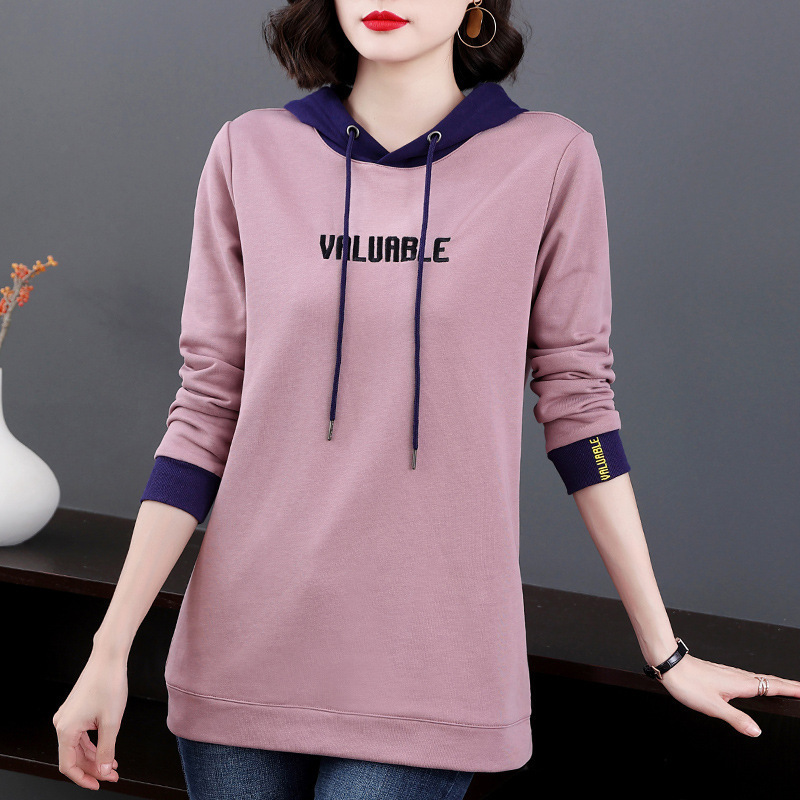 Women's hoodie hooded autumn clothing 2022 new thin coat Spring and Autumn long sleeve mid-length fashion plus size women's clothing Women's hoodie hooded autumn clothing 2022 new thin coat Spring and Autumn long sleeve mid-length fashion plus size women's clothing