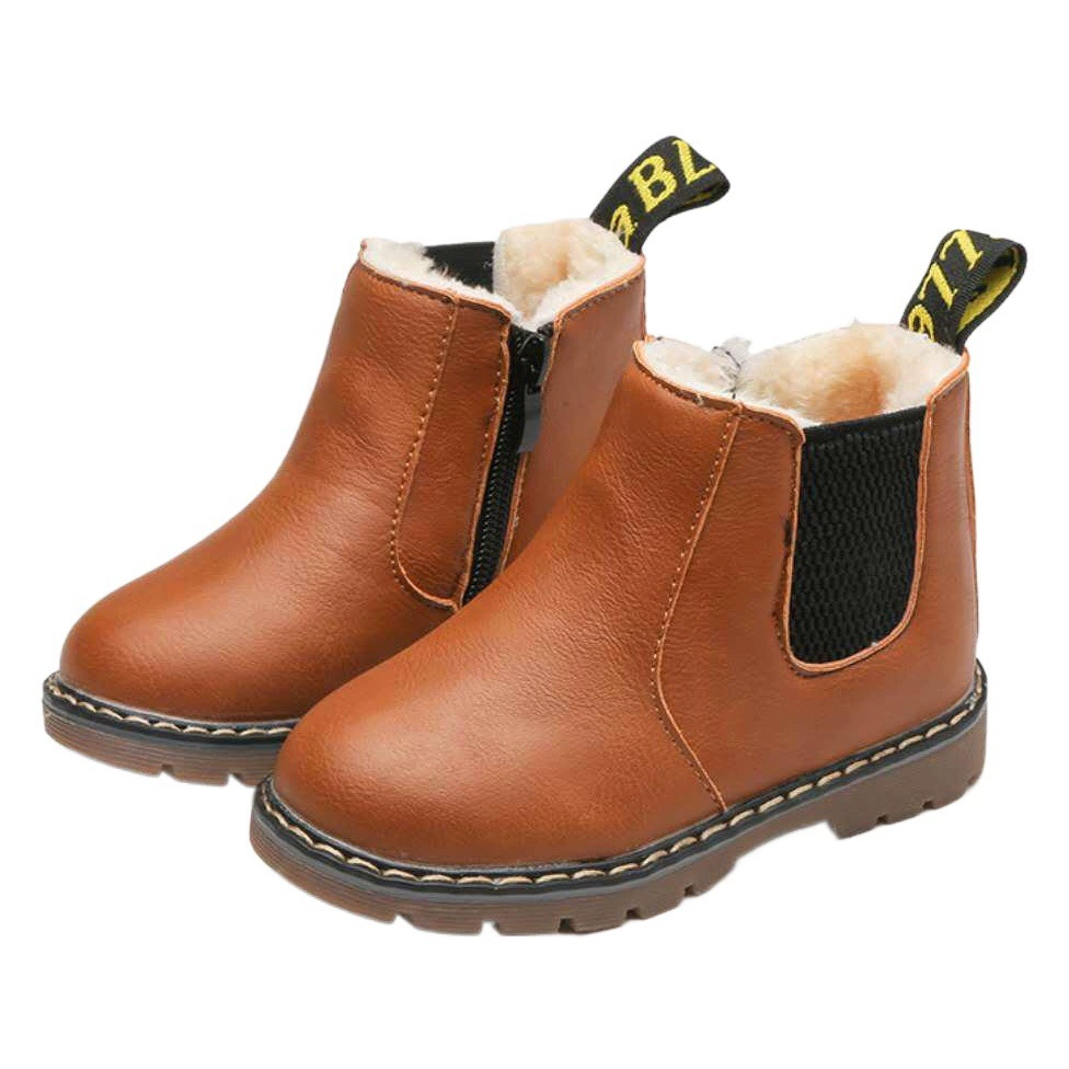 Детские кожаные ботинки для мальчиков и девочек, весна-осень 2025, кроссовки в стиле Мартин, утолщенные, ретро, модные, с боковой молнией