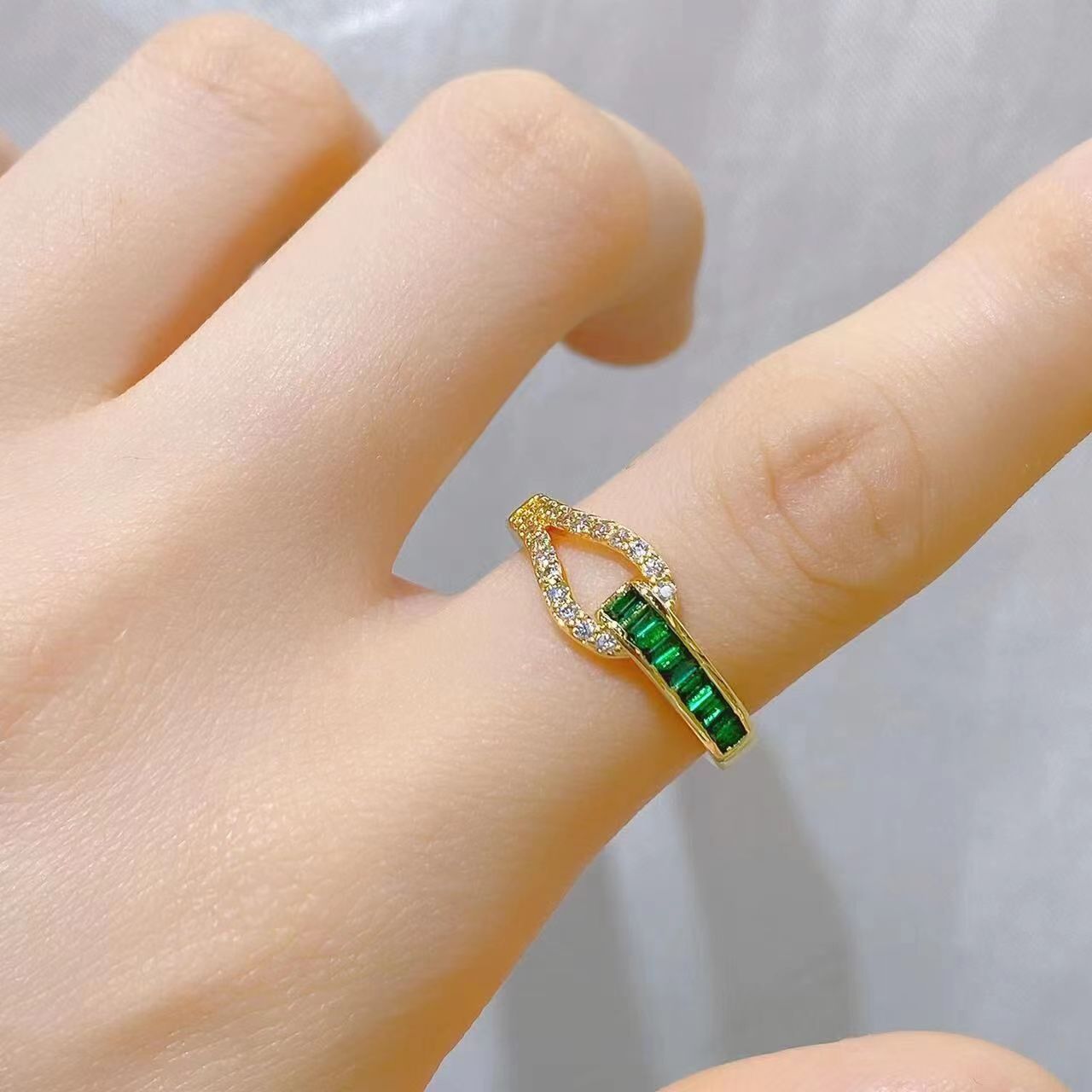 Streetwear Star Moon Eye Copper Zircon Open Ring In Bulk display picture 4