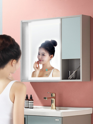 Ins style mint green bathroom cabinet combination integrated ceramic basin bathroom home washbasin with light mirror cabinet