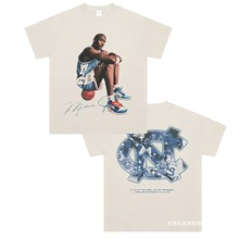 2025 MJ丹乔篮球神乔丹UNC大学时期透气印花短袖t恤美国复古高品