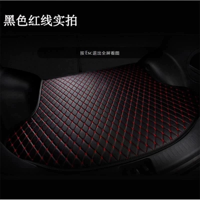 Mat Version Car Foot Mat — Trunk Mat - black-and-red-tiled-customized-domestic-and-foreign-car-models