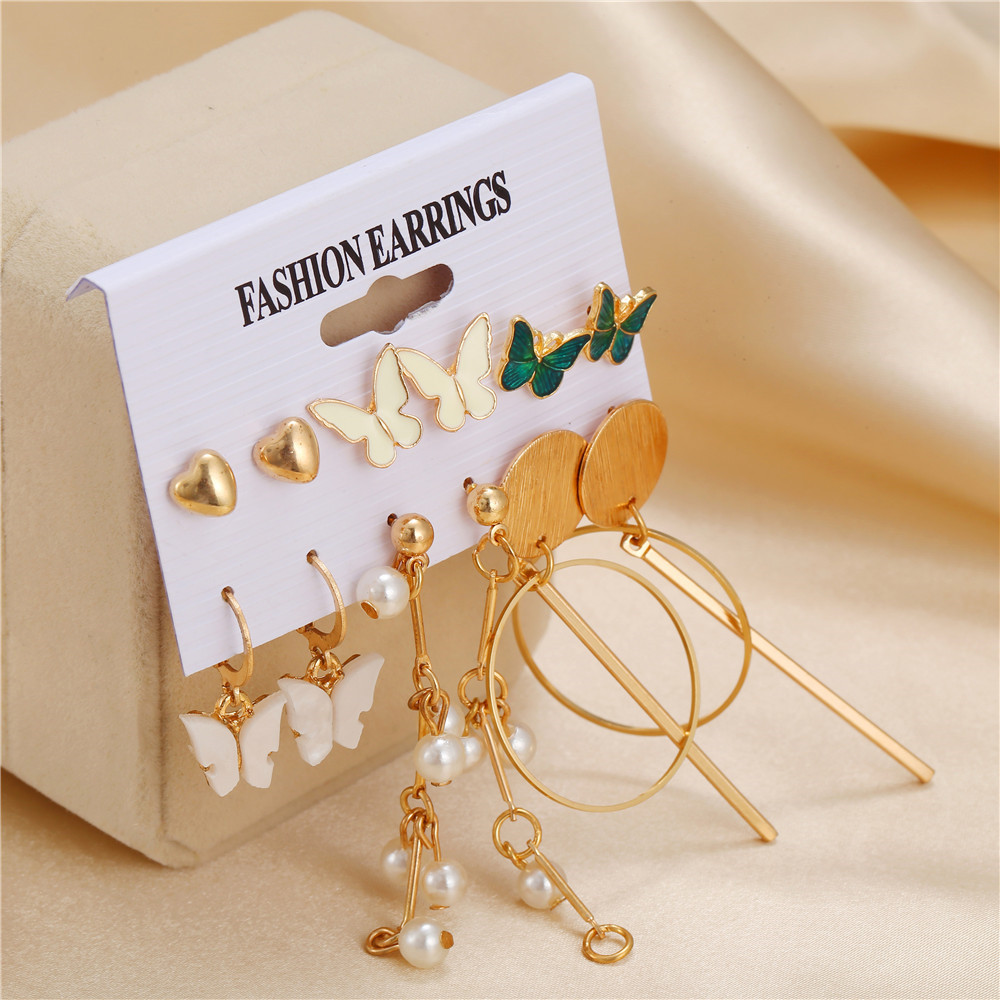 Geometric Fashion Alloy Artificial Gemstones Plating Earrings Ear Studs display picture 5