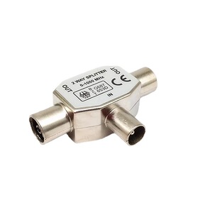 Factory Direct Antenna Head Metal Antenna Three-way One Male 2 Female TV One-to-two TV Plug Antenna Conversion Head