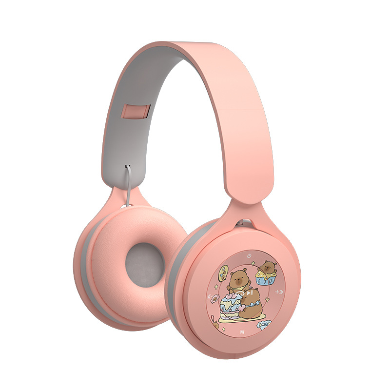 Auriculares Bluetooth inalámbricos Y08 transfronterizos dibujos animados mini portátil plegable soporte FM auriculares para niños
