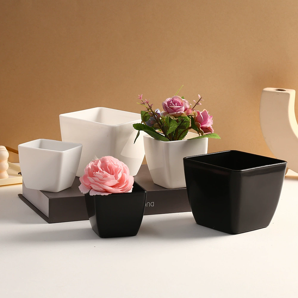 Пластиковый цветочный горшок квадратный утолщение имитация дерева водная трава непористый цветочный горшок завод прямой продажи пластиковый цветочный горшок