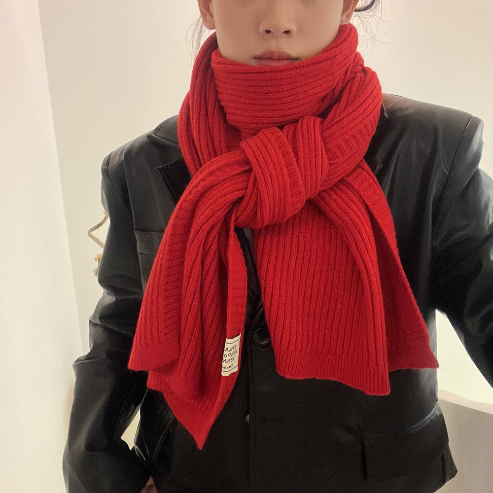 Autunno inverno tinta unita piccolo per la nuova versione coreana da donna, semplice versatile, calda protezione per il collo, sensazione di fascia alta_voghion.com