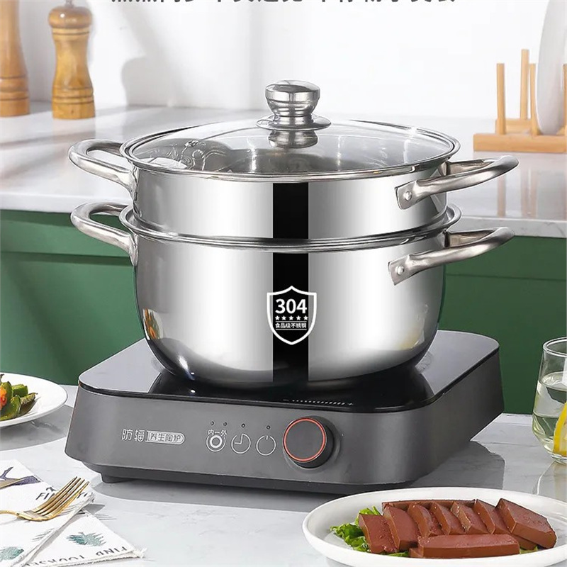 20cm 쌍귀국솥 + 찜망 [투명뚜껑]