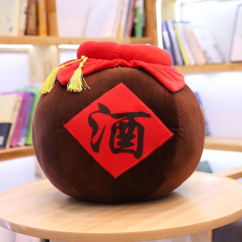 Plush wine jar pillow, prop for dance performances, funny birthday gift for girls, funny wine jar pillow gift
