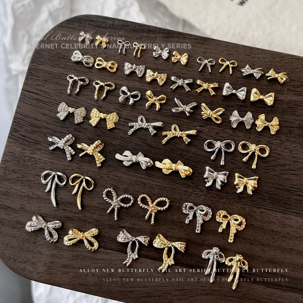 (Wholesale), metal retro nail decoration with bow, bow tie, internet celebrity, new collection 2