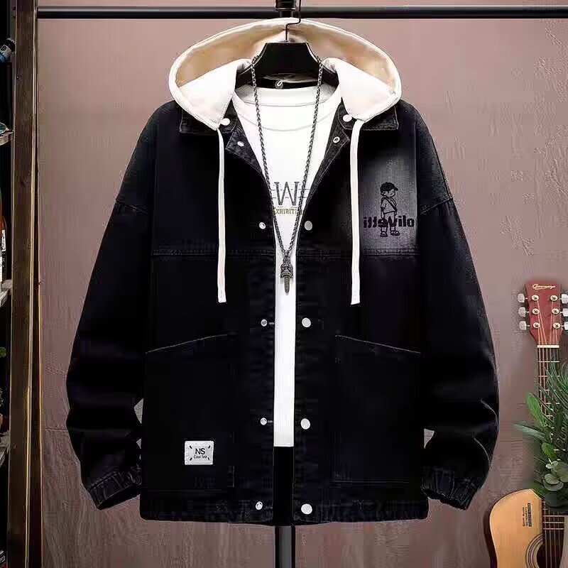 Teenage Student Casual Denim Jacket Men's Autumn Comfortable Trendy Fashion Versatile Jacket Teenage Student Casual Denim Jacket Men's Autumn Comfortable Trendy Fashion Versatile Jacket