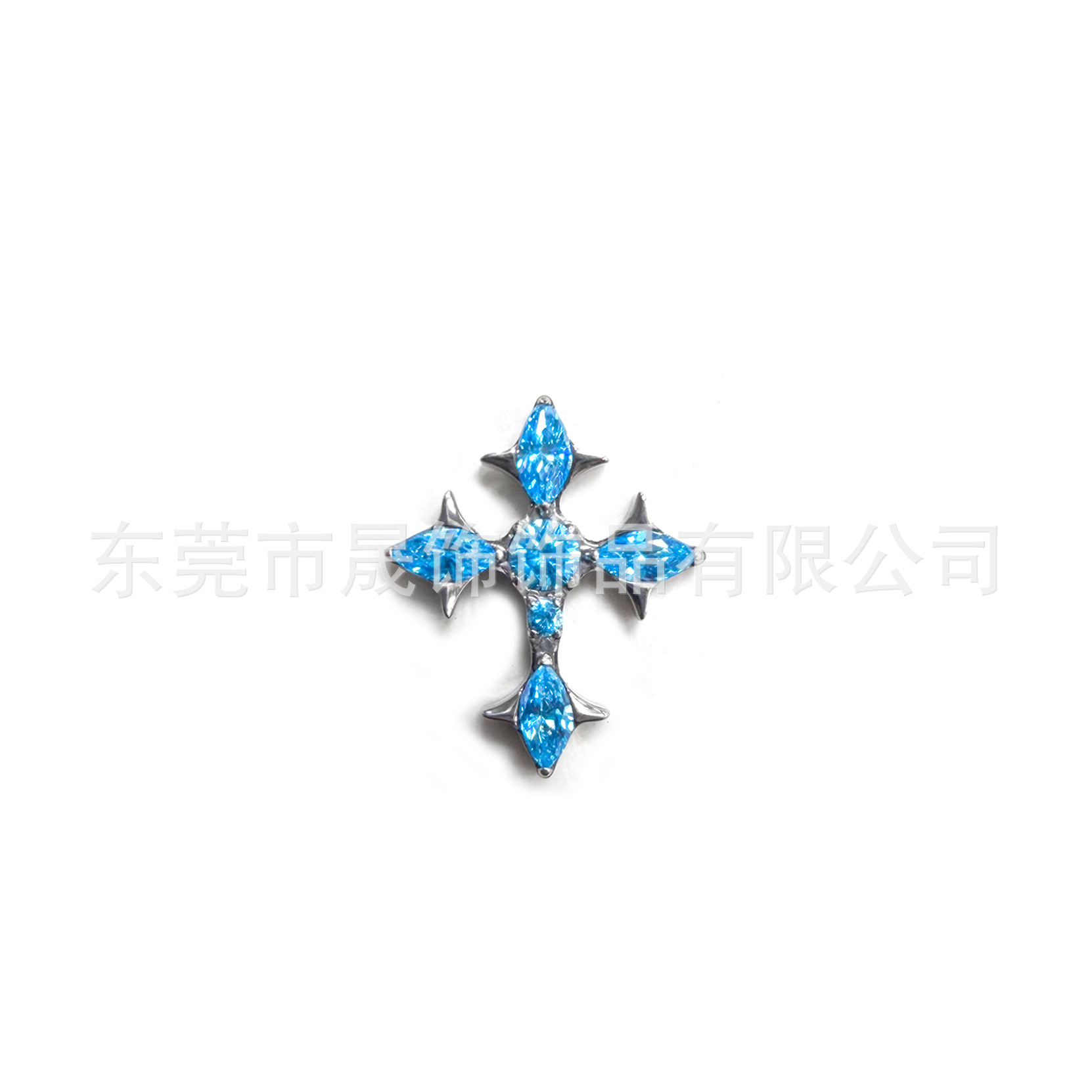 F136钛合金马眼锆石朋克鸢尾十字架唇钉耳钉 人体手工穿刺G23饰品