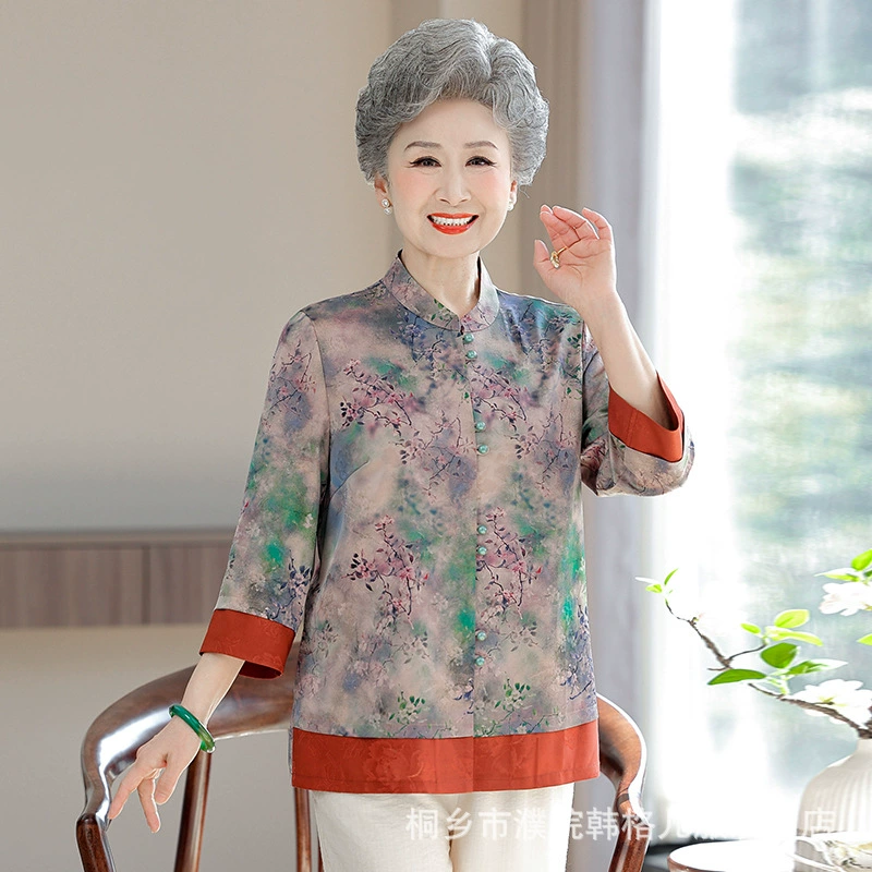 Новая летняя одежда бабушки, модные женские свободные топы больших размеров для женщин 70 лет, рубашки и блузки для женщин среднего и пожилого возраста.