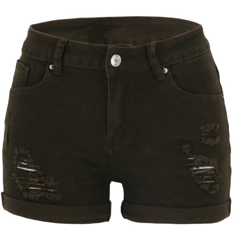 2023 primavera europea y americana transfronteriza en stock Amazon rasgado flip-pierna pantalones cortos de mezclilla pantalones vaqueros de cintura baja para las mujeres