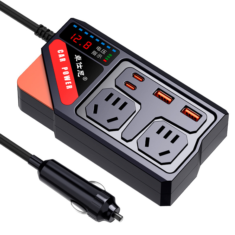 Inversor montado en el vehículo 12V 24V a 220V convertidor de potencia multifuncional camión cargador de toma de corriente para automóviles