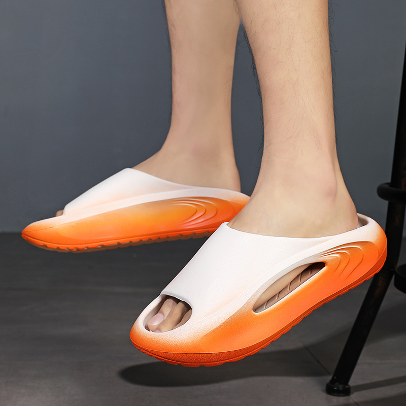 Verano chatter popularidad de moda de una zapatilla de comercio exterior pareja de tamaño grande gradiente de zapatillas de suela suave