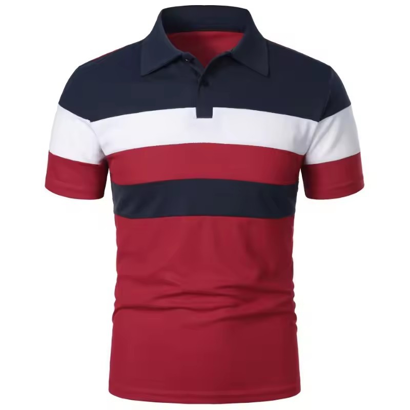 Camisa de polo deportiva para hombre con estampado digital 3D a rayas, camiseta POLO suelta de manga corta de tamaño europeo de verano 2024