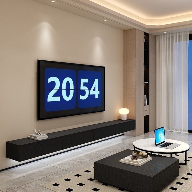 Light Luxury Tv Cabinet Suspended Living Room New Style Suspended Simple Modern Small Apartment Wall-Mounted Tv Cabinet Coffee Table Combination