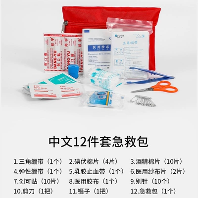 Car Outdoor Travel Safety Protection Kempinq və səyahət - support-customized-logo-chinese-12-piece-emergency-bag-set