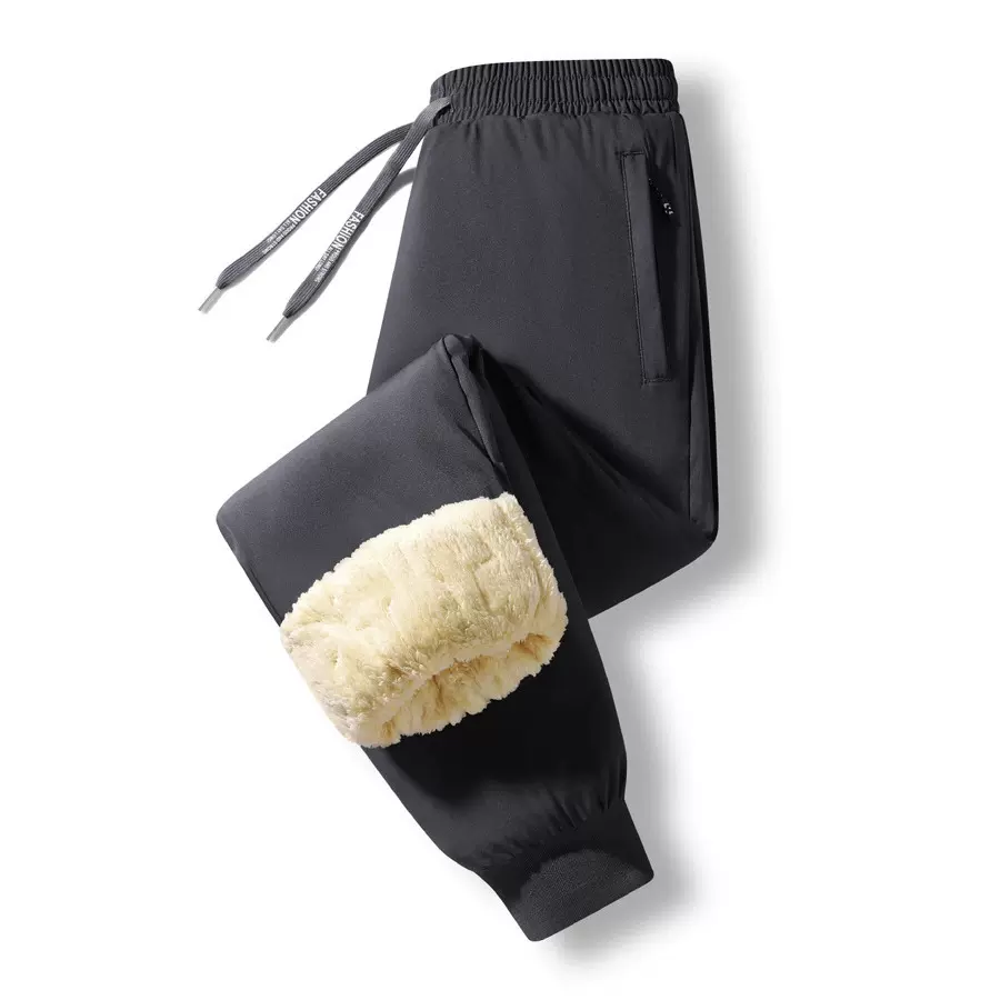 男士羊羔绒石墨烯棉裤冬季防风防水加绒加厚休闲保暖中年长裤子男