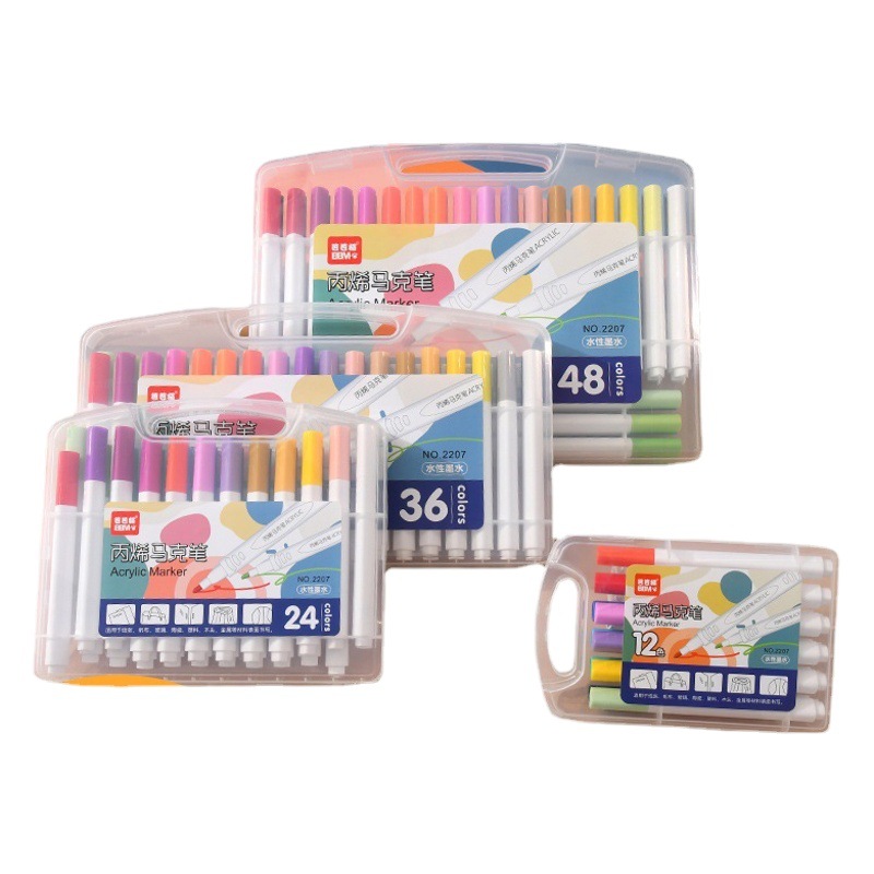 Acrylic marker pen for children and students art diy graffiti opaque paper stackable color washable color brush