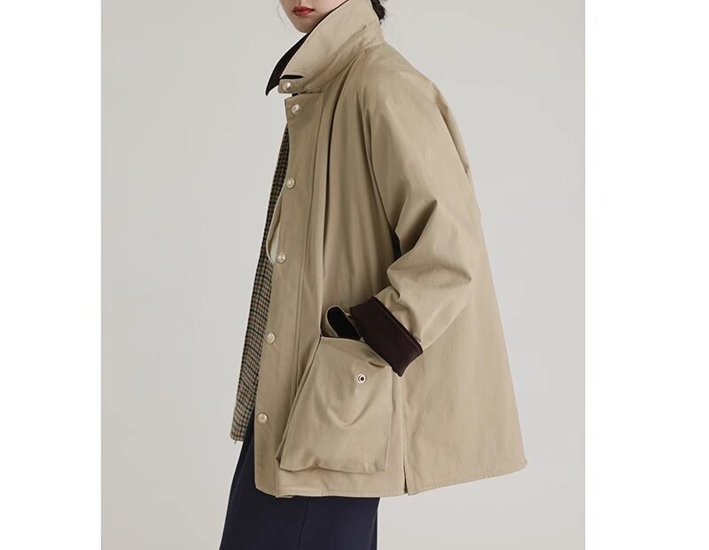 既製カジュアルメンズとレディースウールリバーシブルラペルアメリカンレトロジャケット中古コート秋服|undefined