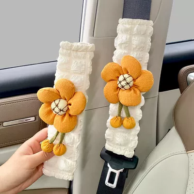 Cute Flower Puff Style, Soft | Sürətlər qutusu və əl tormozu başlıqları - white-style-a-pair-of-ginger-flowers-puff-shoulder-pads