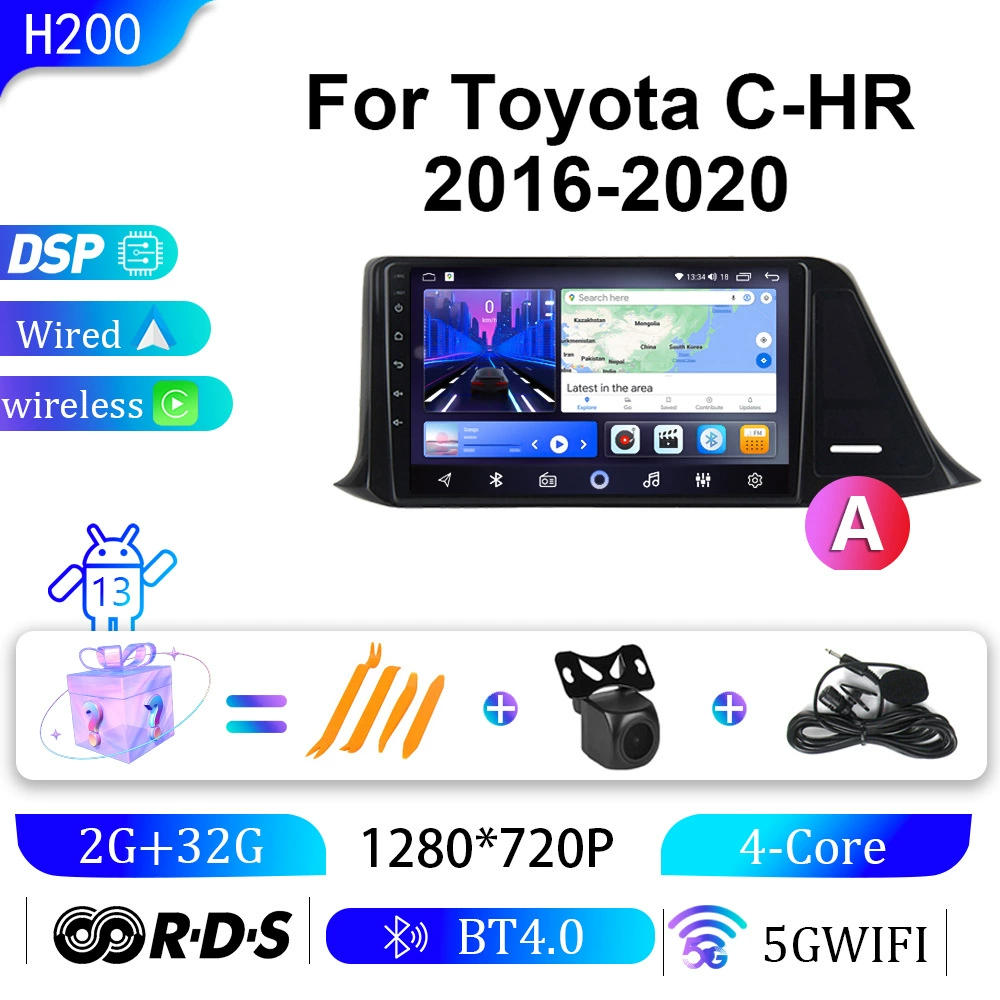 Глобальная поставка для Toyota C-HR 16-20, навигатор с большим экраном Android GPS-навигация, все в одном устройстве
