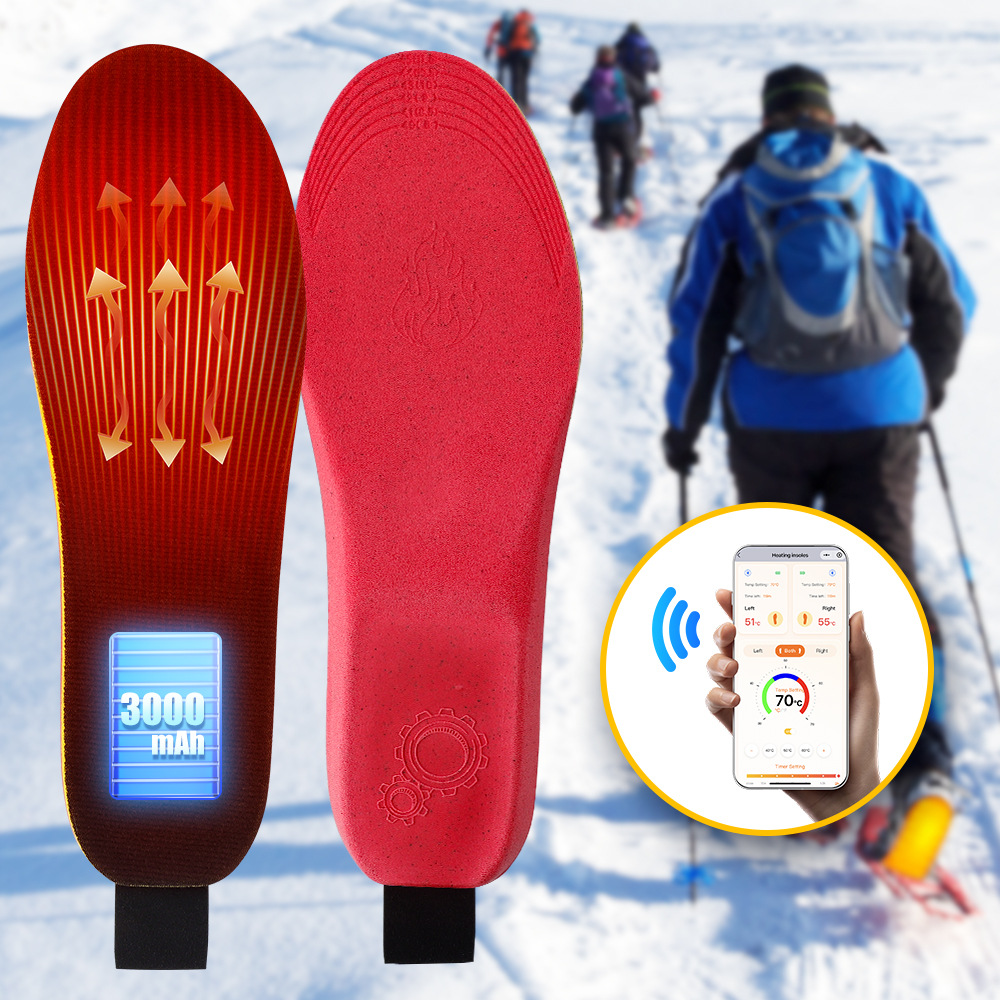 Invierno transfronterizo nuevo control inalámbrico botón APP calentamiento plantillas de calentamiento de nieve al aire libre calentamiento plantillas de calentamiento de pies para bebés image 1