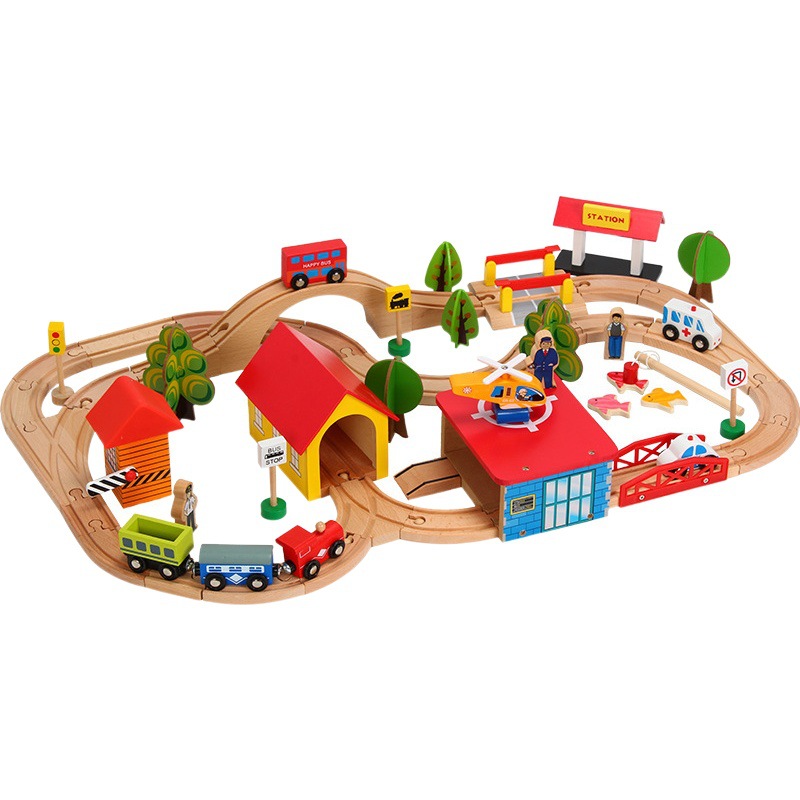 Madera tm69 pista magnética tren traje de los niños rompecabezas interactivo montado educación temprana juguetes madera