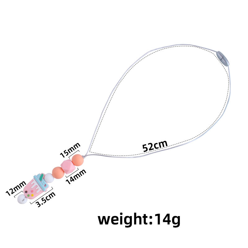 Bebé molar mordedor perlas colgante masticable colgante accesorios de ropa de los niños de dibujos animados animal colgante mordedor collar