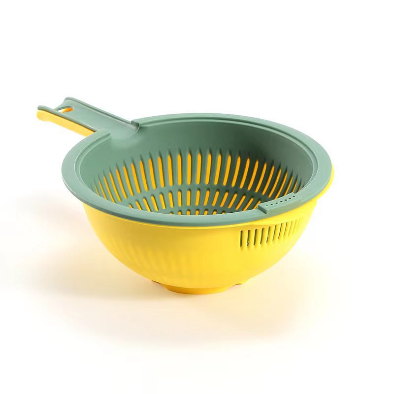 Cesta de drenaje de doble capa de OTUO lavavajillas de verduras de cocina lava frutas y verduras colgantes cucharas de agua gruesas