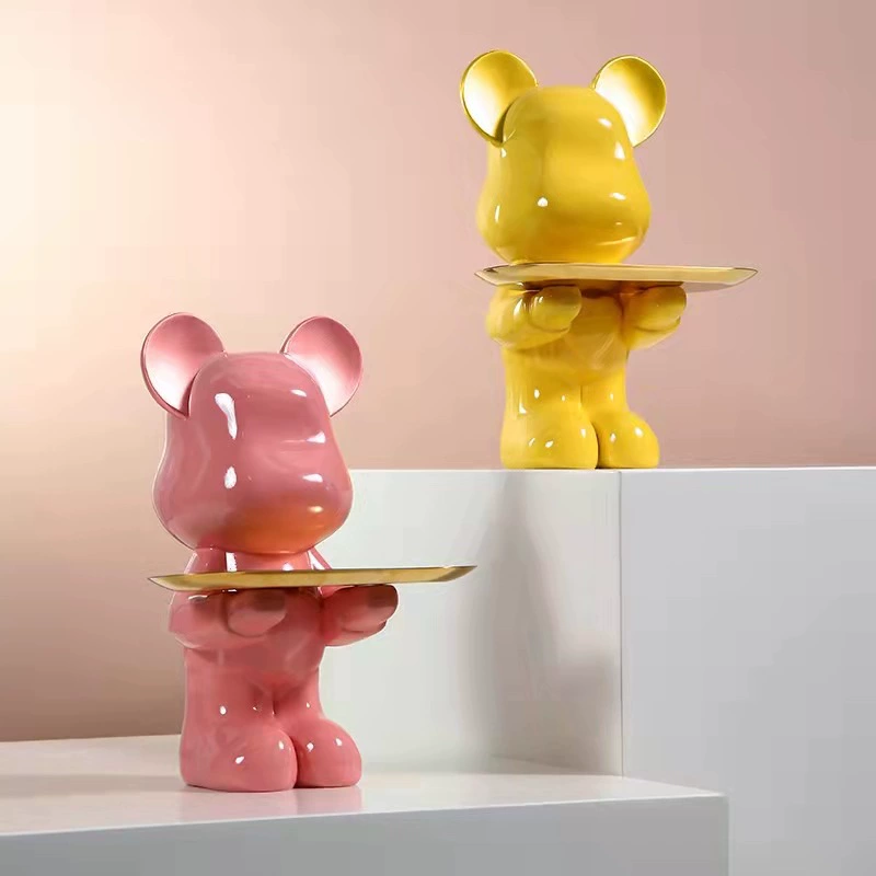 Креативный поднос-уход за зайчиком Care Bear, украшения для дома, прихожей, хранения ключей, офисная настольная декоративная вещь, подарок