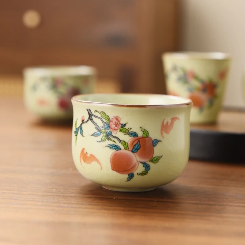 汝窑茶杯珐琅彩品茗杯泡茶杯开片主人杯客杯个人杯陶瓷纪念伴手礼|undefined