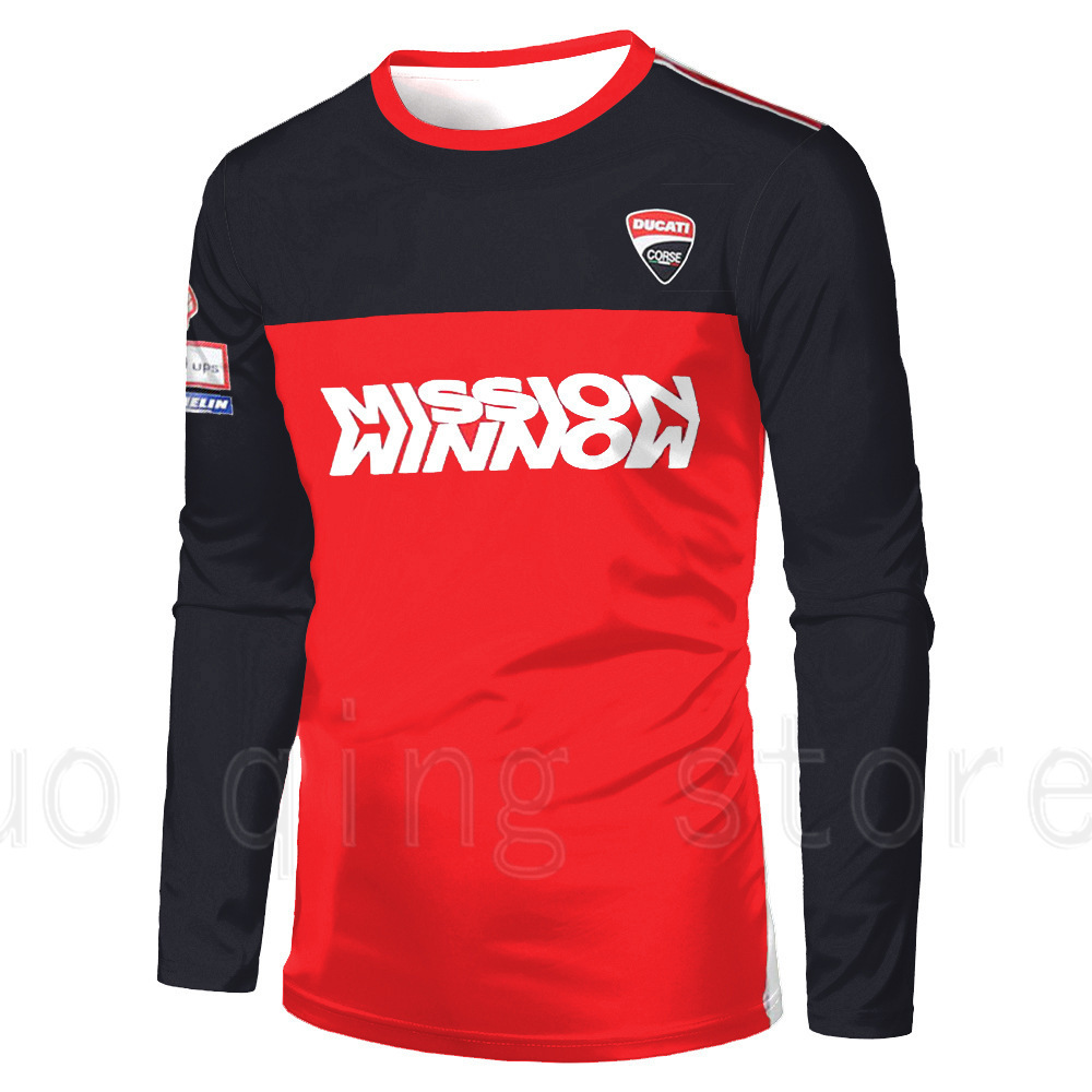 Other Ducati Corse Mission Winnow T-shirt 3D Print Long Sleeve Black Red