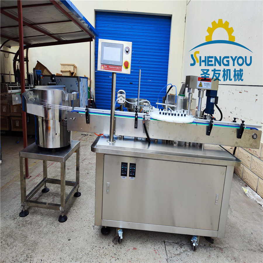 30ml印油墨水灌装机 自动理瓶灌装加塞旋盖贴标线 印泥油灌装设备