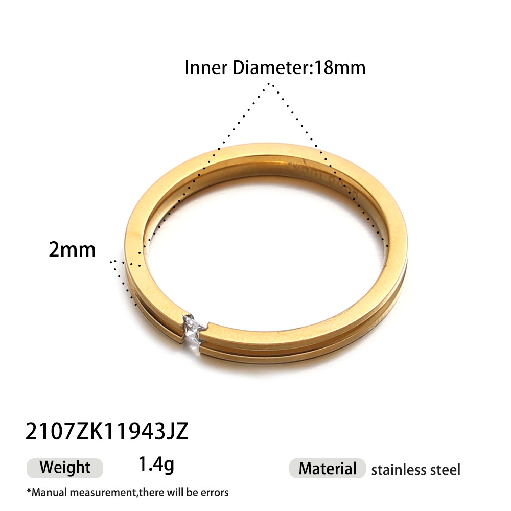 Anillo de acero inoxidable para mujeres no se pierde la cara de pigmento simple anillo de acero inoxidable de lujo ligero nicho popular