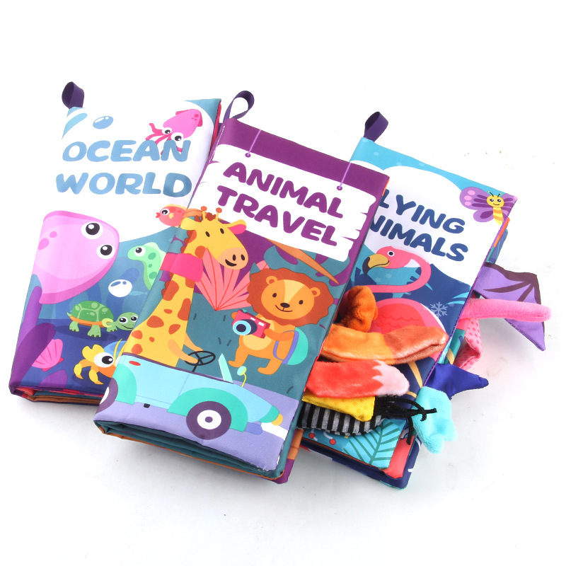 Libro de tela de mano del bebé con sonido no se puede arrancar del libro de tela chino e inglés del bebé juguetes educativos de educación temprana exportación transfronteriza image 5
